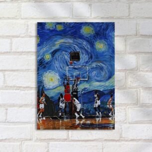 Quadro Decorativo Imagem Basquete Noite Estrelada