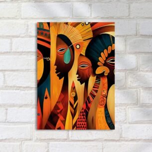 Quadro Decorativo Africano Tribal Colorido