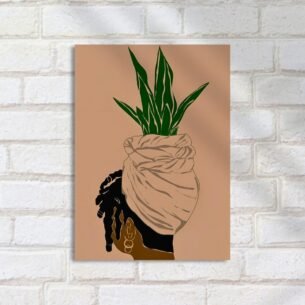 Quadro Decorativo Cabelo Planta Ilustracao