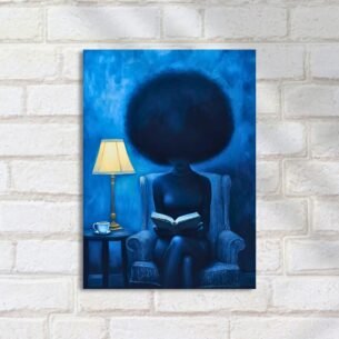 Quadro Decorativo Mulher Lendo Em Poltrona