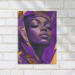 Quadro Decorativo Retrato Rosto Roxo Abstrato