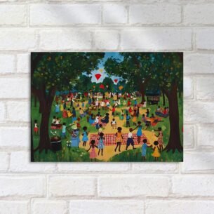 Quadro Decorativo Festividade Picnic Na Floresta