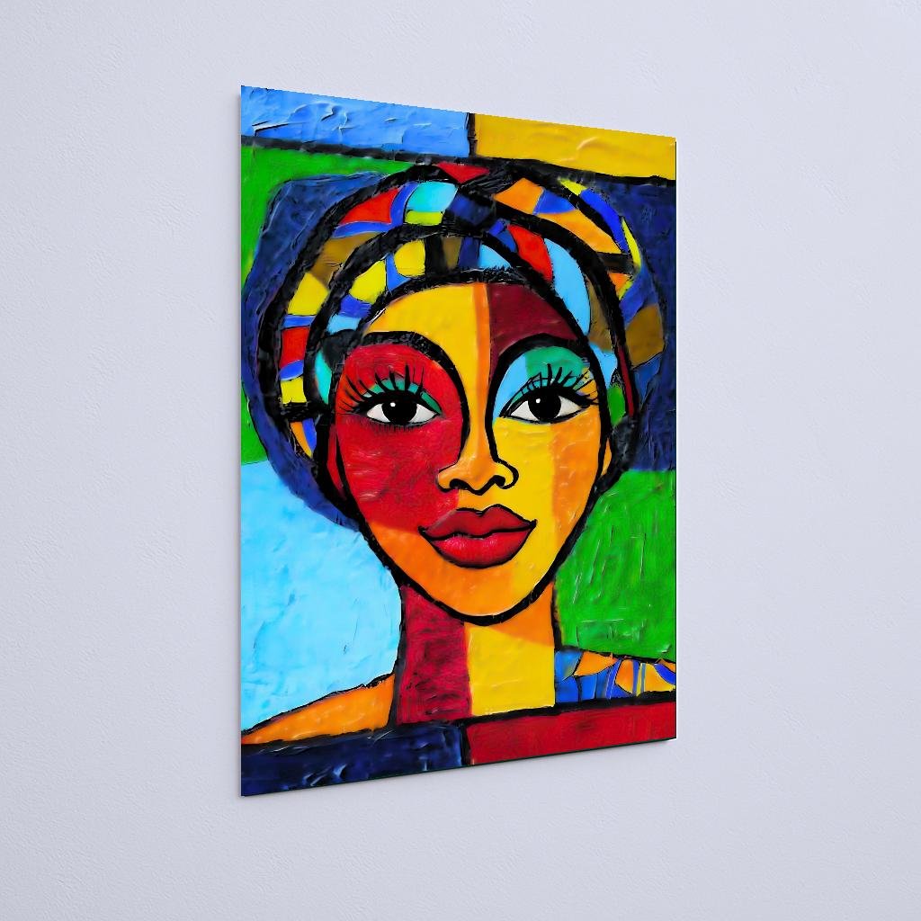 Quadro Decorativo Retrato Colorido Mulher - Imagem 2