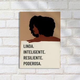 Quadro Decorativo Mulher Afro Texto Inspirador
