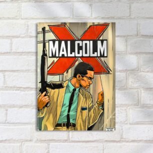 Quadro Decorativo Malcolm X Comic Capa
