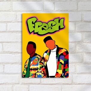 Quadro Decorativo Dois Homens Casacos Coloridos