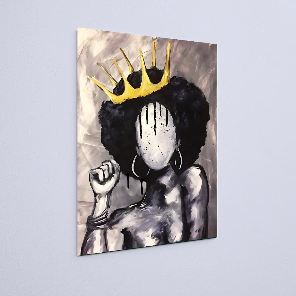 Quadro Decorativo Arte Coroa Afro Minimalista - Imagem 2