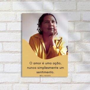 Quadro Decorativo Mulher Refletindo Camisa Amarela