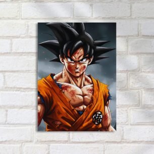 Quadro Decorativo Goku Ferido Determinado Batalha