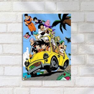 Quadro Decorativo Dragon Ball Personagens Carro