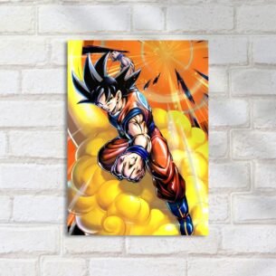 Quadro Decorativo Goku Nuvem Voando Ataque