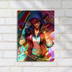 Quadro Decorativo Personagem Tons Coloridos Capuz