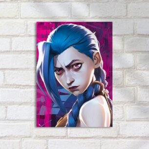 Quadro Decorativo Jinx Arco Flecha Cabelo Azul