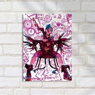 Quadro Decorativo Jinx Sentada Com Sorriso