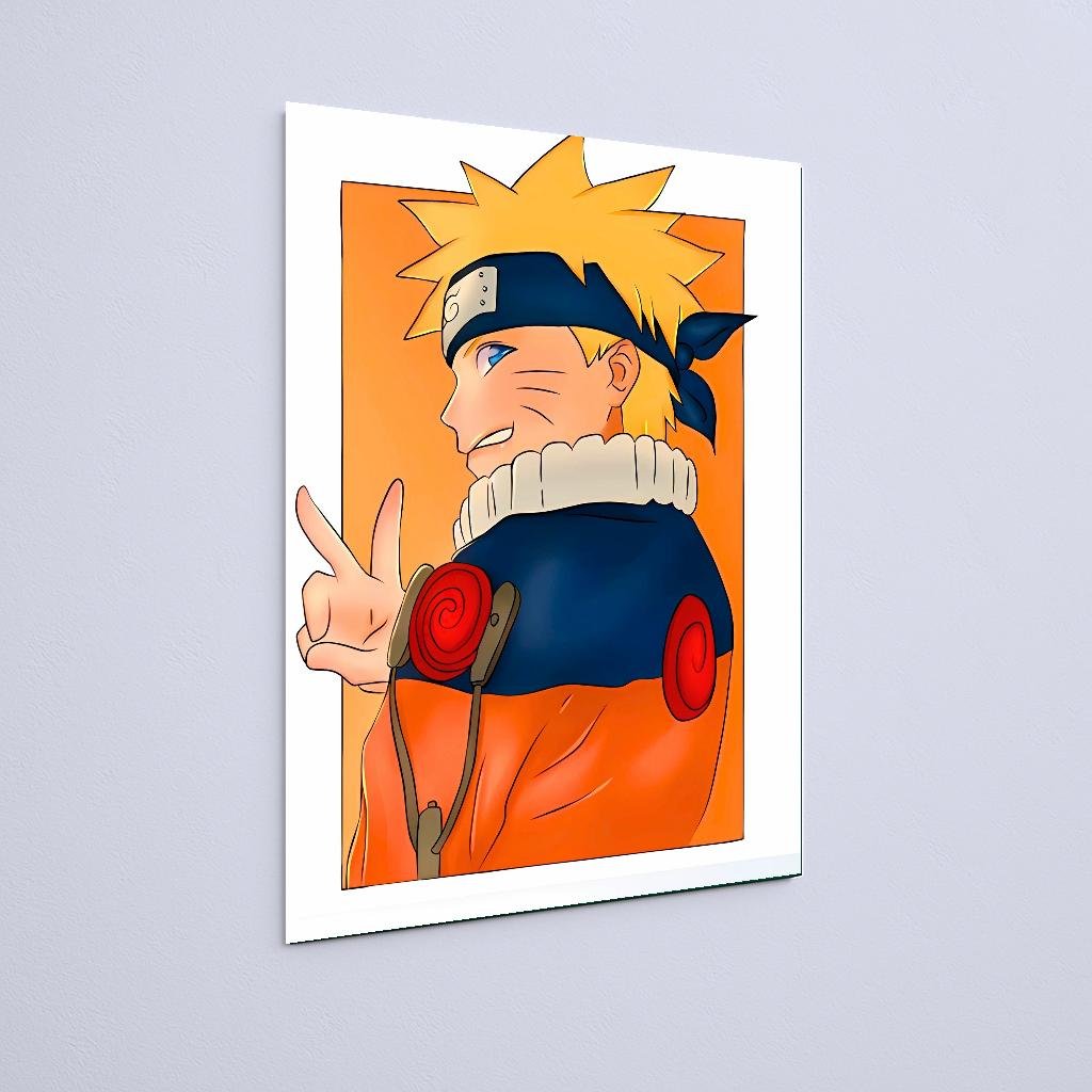 Quadro Decorativo Naruto Sorrindo Gesto Paz - Imagem 2