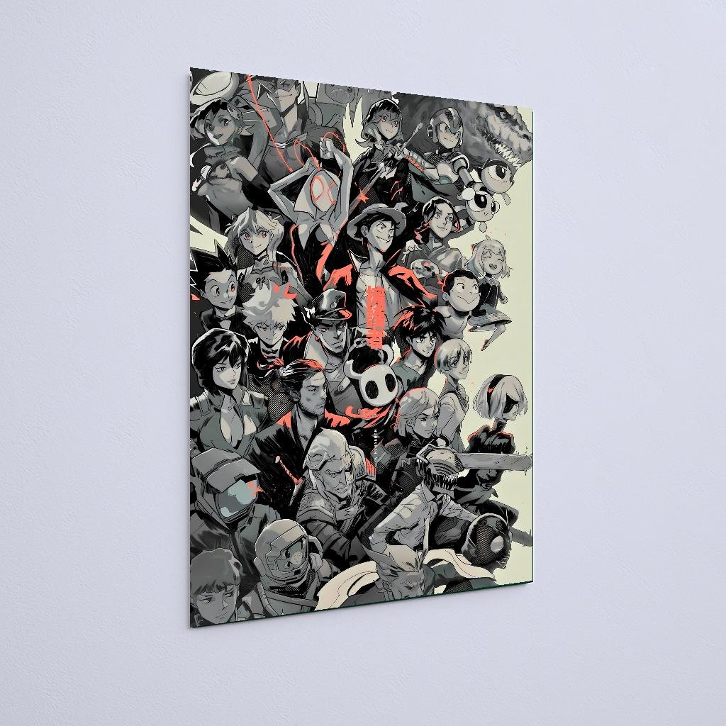 Quadro Decorativo Multiples Personagens Crossover Arte - Imagem 2