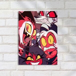 Quadro Decorativo Helluva Boss Personagens Expressivos