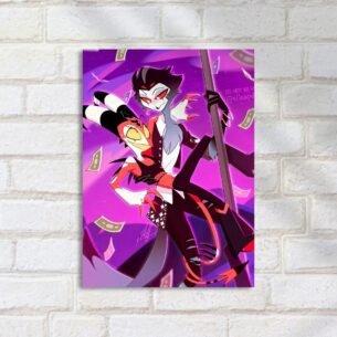 Quadro Decorativo Personagens Anime Fundo Rosa