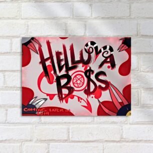Quadro Decorativo Helluva Boss Logo Vermelho