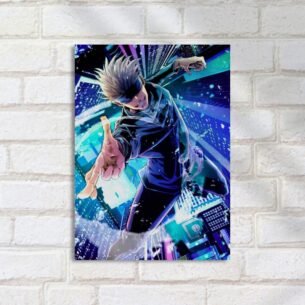 Quadro Decorativo Gojo Satoru Cidade Voando
