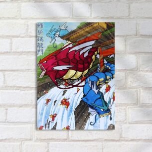 Quadro Decorativo Gyarados Evoluindo Magikarp