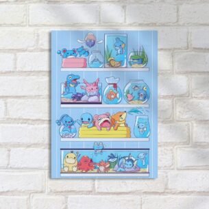 Quadro Decorativo Pokemon Aquaticos Aquario
