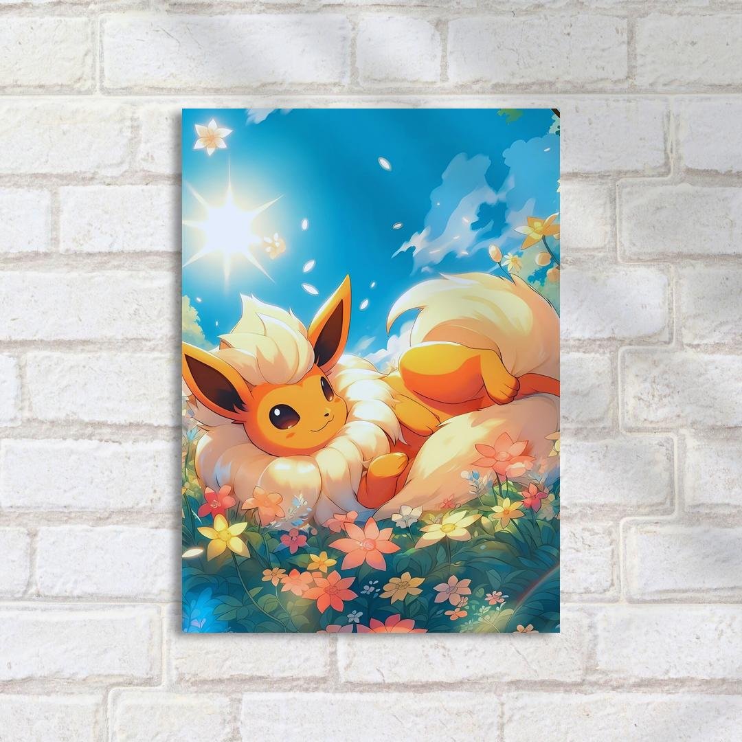Quadro Decorativo Flareon Flores Ceu Azul