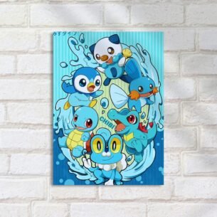 Quadro Decorativo Pokemon Tipos Agua Chibi