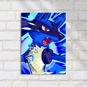 Quadro Decorativo Lucario Ataque Intenso Azul