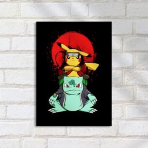 Quadro Decorativo Pikachu Bulbasaur Ninja