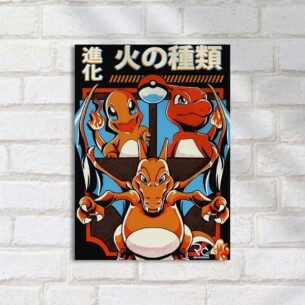 Quadro Decorativo Charmander Evolucoes Charizard