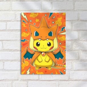 Quadro Decorativo Pikachu Fantasia Charizard