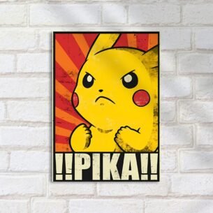 Quadro Decorativo Pikachu Forte Determinado