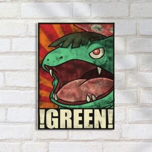 Quadro Decorativo Green Dinossauro Cartoon