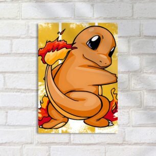 Quadro Decorativo Charmander Sorrindo Fogo