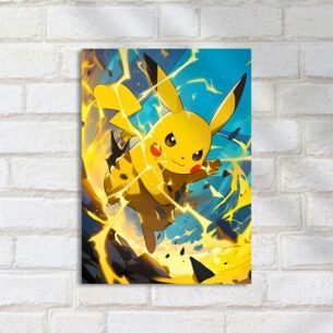 Quadro Decorativo Pikachu Trovao Dinamico