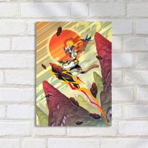Quadro Decorativo Infernape Surfe Chamas Cenario