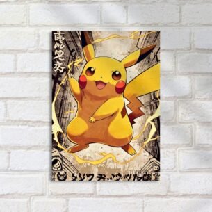 Quadro Decorativo Pikachu Poster Eletrico Pulo