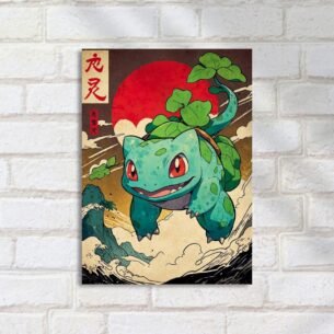 Quadro Decorativo Bulbasaur Estilo Japones