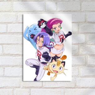 Quadro Decorativo Equipe Rocket Wobbuffet Meowth