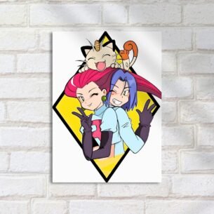 Quadro Decorativo Equipe Rocket Meowth Sorrindo