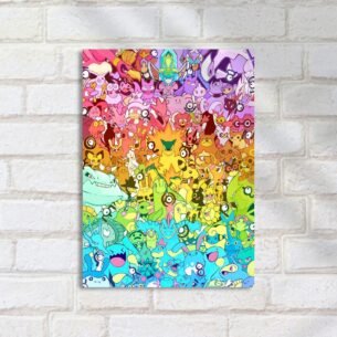 Quadro Decorativo Pokemons Coloridos Arcoiris
