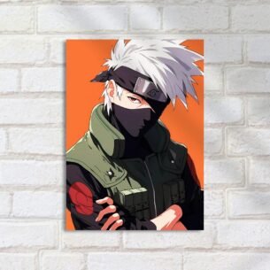 Quadro Decorativo Kakashi Naruto Anime Laranja