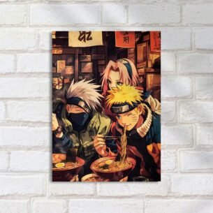 Quadro Decorativo Naruto Sakura Kakashi Ramen