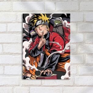 Quadro Decorativo Naruto Jutsu Sapos Capa Vermelha