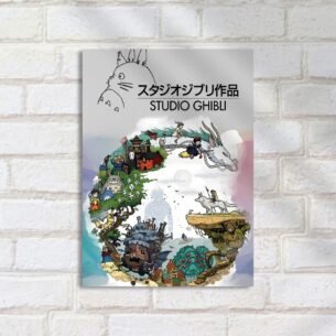 Quadro Decorativo Studio Ghibli Personagens Cenario