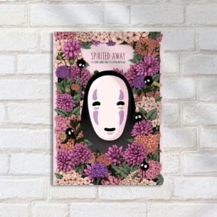 Quadro Decorativo No Face Flores Spirited Away