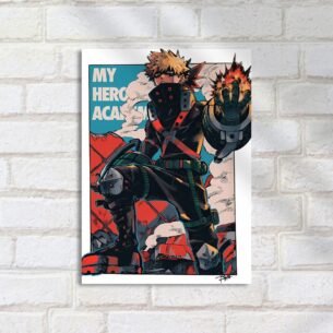 Quadro Decorativo Bakugo Explosao Mao Alta