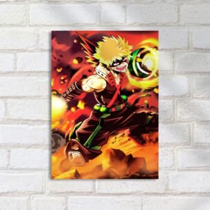 Quadro Decorativo Bakugo Ataque Explosao Acao