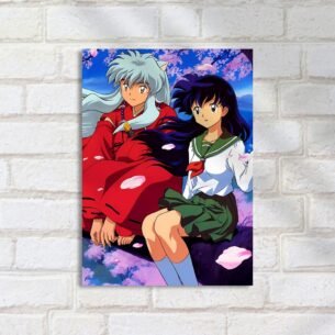 Quadro Decorativo Inuyasha Kagome Cerejeiras